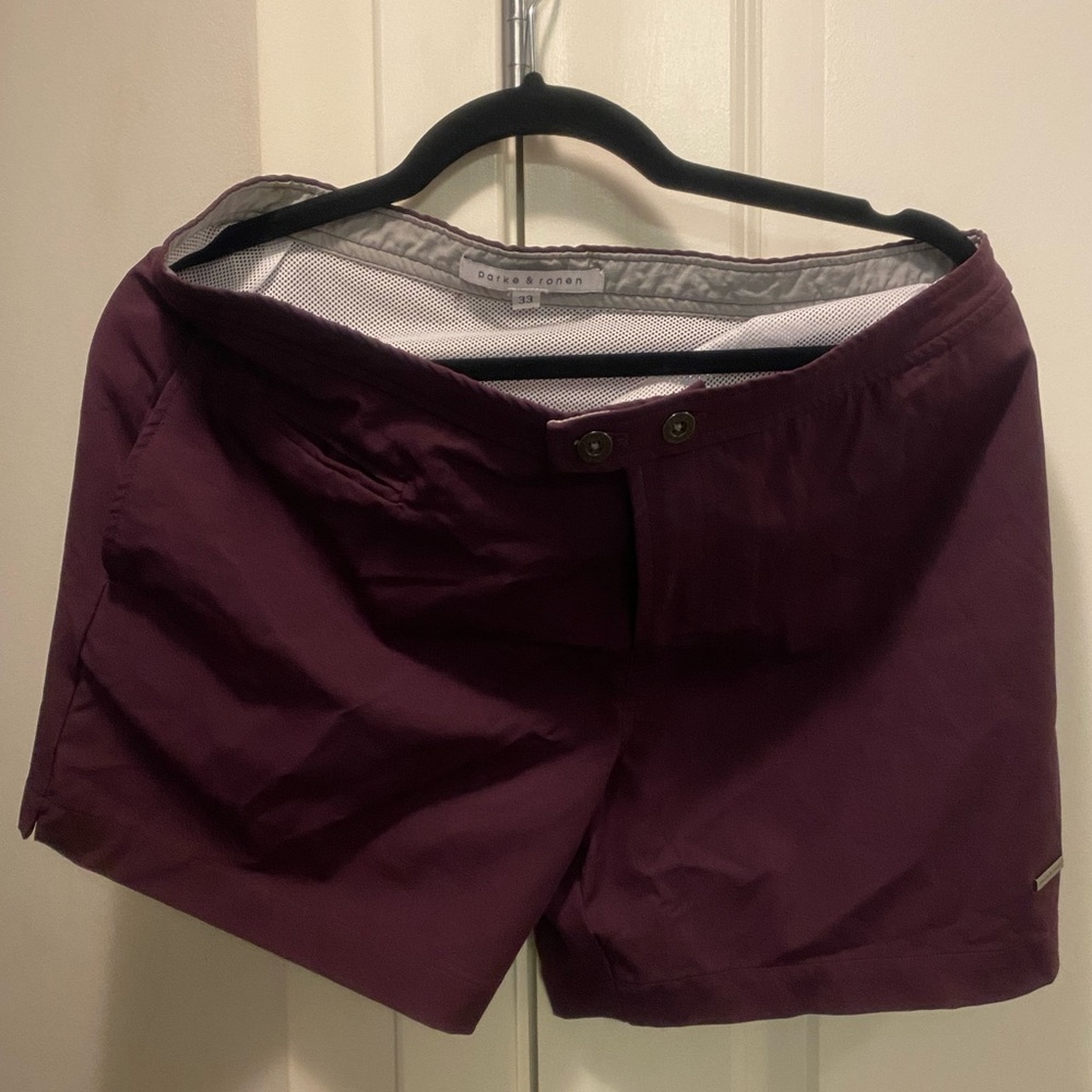 Parke & Ronen Men's Deep Maroon Swim Bermudas
